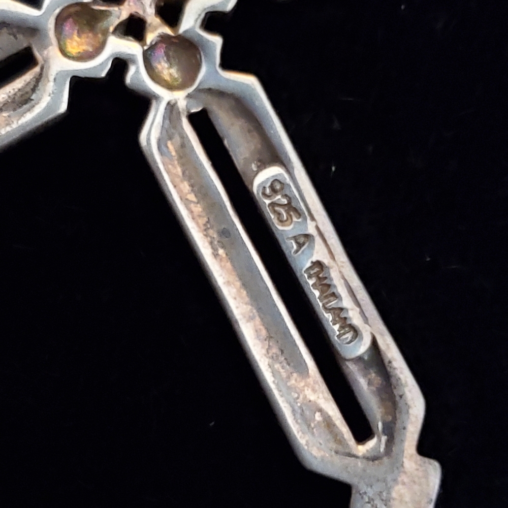 Sterling Marcasite  Gothic Cross Necklace - Picture 3 of 8